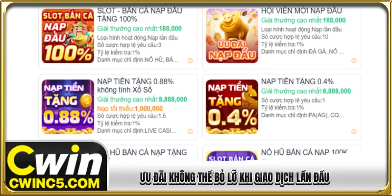 Ưu đãi không thể bỏ lỡ khi giao dịch lần đầu