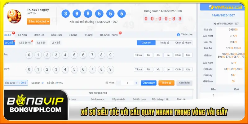 Xổ số siêu tốc với cầu quay nhanh trong vòng vài giây